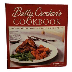 VTG Betty Crocker Cookbook Recipes 5 Ring Big Red Hardcover Divider Tabs 2001
